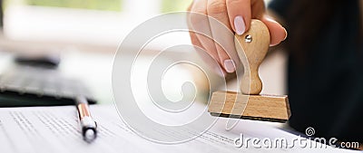 Record Or Permit Document Paper Stamper Stock Photo