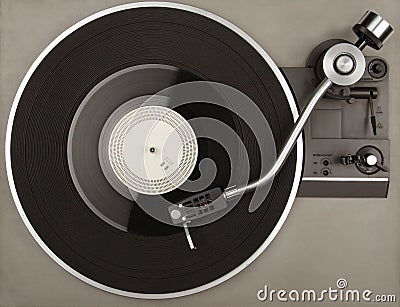 Record player with phonorecord Stock Photo