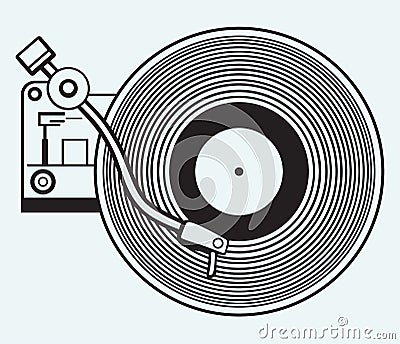 Record player vinyl record Vector Illustration