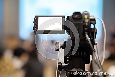 Record video in seminar. Stock Photo