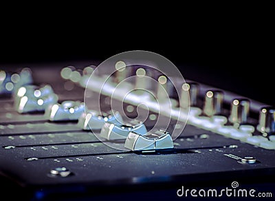 Recording music sound studio sliders Stock Photo