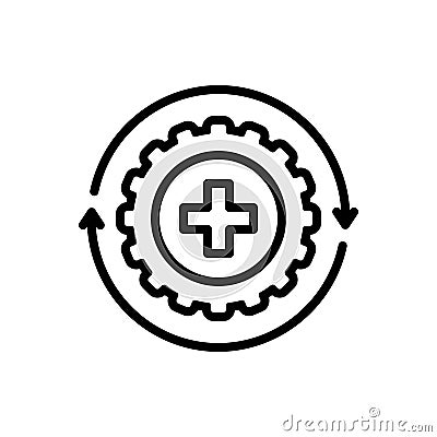 Black line icon for Recover, overturn and spin Vector Illustration