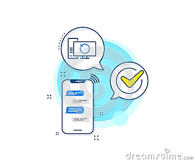 Recovery computer line icon. Backup data sign. Restore information. Vector Vector Illustration