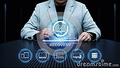 Recovery Data Backup Computer Internet Business Technology Concept Stock Photo
