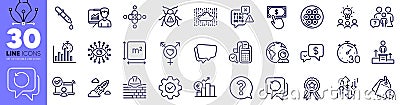 Recovery data, Payment received and Inclusion line icons pack. For web app. Vector Vector Illustration