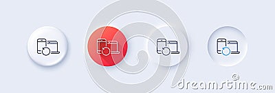Recovery devices line icon. Backup data sign. Restore information. Line icons. Vector Vector Illustration
