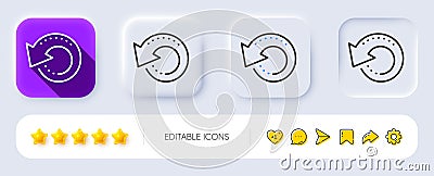 Recovery info line icon. Backup data sign. Restore information. Neumorphic buttons. Vector Vector Illustration