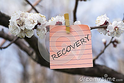 Recovery in memo Stock Photo