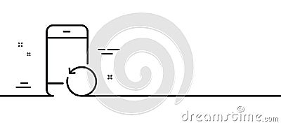 Recovery phone line icon. Backup data sign. Restore smartphone information. Minimal line pattern banner. Vector Vector Illustration