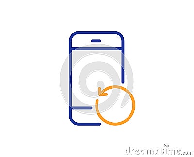 Recovery phone line icon. Backup data sign. Restore smartphone information. Vector Vector Illustration