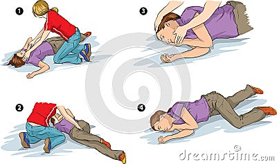 Recovery position Vector Illustration