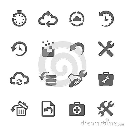 Recovery and repair icons Vector Illustration