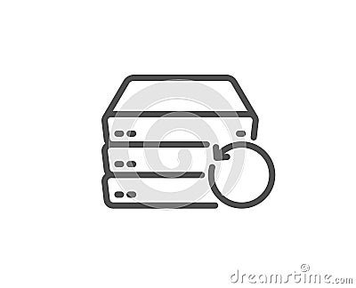 Recovery server line icon. Backup data sign. Restore information. Vector Vector Illustration