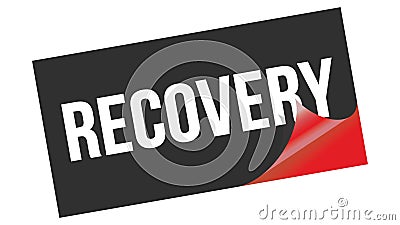 RECOVERY text on black red sticker stamp Stock Photo