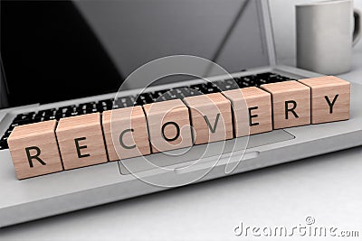 Recovery text concept Cartoon Illustration