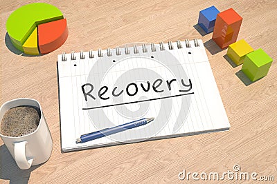 Recovery text concept Cartoon Illustration