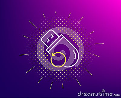 Recovery usb memory line icon. Backup data sign. Restore information. Vector Vector Illustration