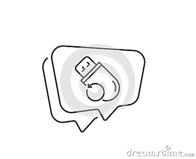 Recovery usb memory line icon. Backup data sign. Restore information. Vector Vector Illustration