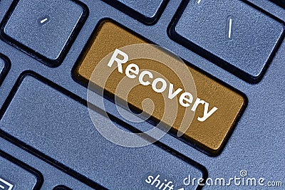 Recovery word on computer keyboard Stock Photo