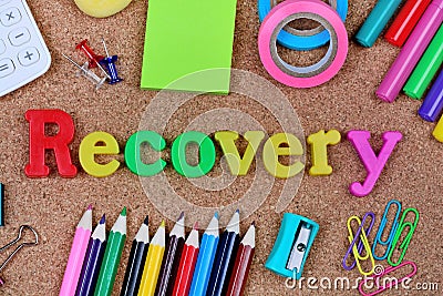 Recovery word on cork Stock Photo