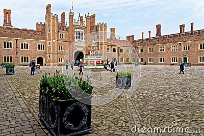 Recreation of Henry VIII wine fountain - Hampton Court Palace - London Editorial Stock Photo
