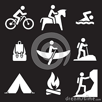 Recreation icons set Stock Photo