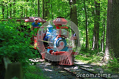 Recreation Miniature Train in Park Editorial Stock Photo
