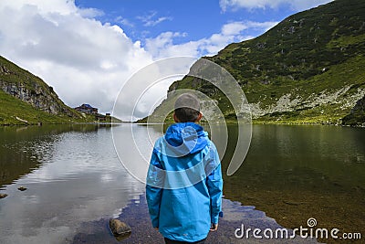Recreation on the shore of Wildsee lake, Austria Stock Photo