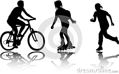 Recreation silhouettes Vector Illustration