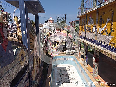 recreation, tourist attraction, mural, amusement park, tourism, bobsled, bobsleigh, bob, gondola Stock Photo