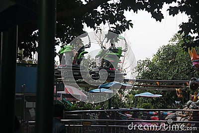 Recreation vehicle running in midair Editorial Stock Photo