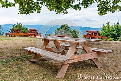Recreational area at Merkurberg hill in Baden Baden, Germany Stock Photo