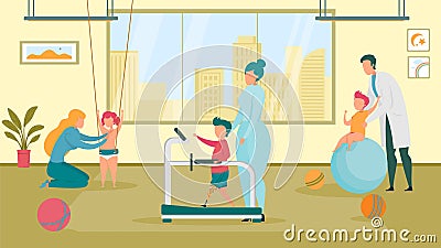 Recreational Therapy for Kid with Special Need Vector Illustration