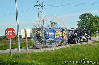 Recreational Vehicle Pulling Rock River Yamaha Trailer Editorial Stock Photo