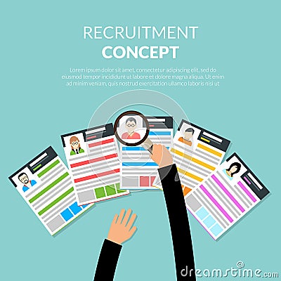 Recruiment flat concept Vector Illustration