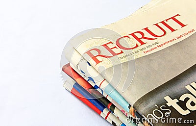 Recruit: Classified Jobs ads Editorial Stock Photo