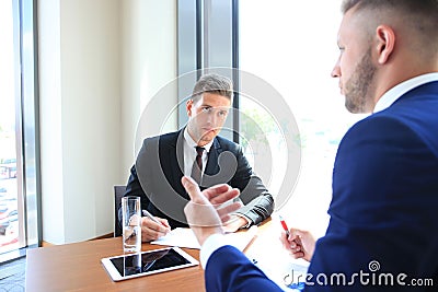 Recruiter checking the candidate Stock Photo