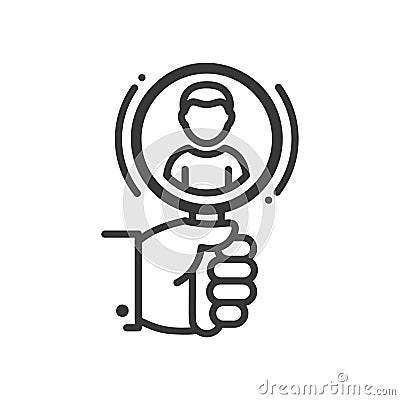 Recruiting - line design single isolated icon Vector Illustration