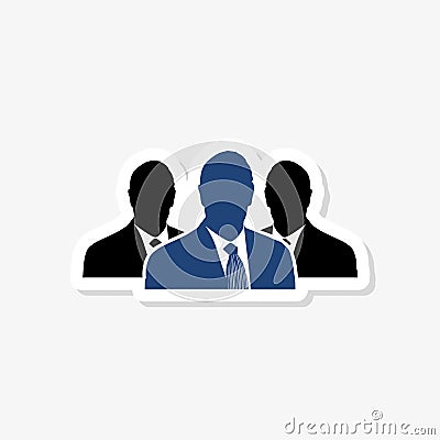 Recruitment agency - sticker concept illustration. Businessman logo icon. People logo icon. Business logo sign Vector Illustration