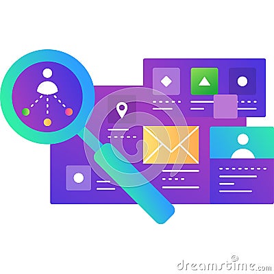 Recruitment agency web site vector icon isolated Vector Illustration