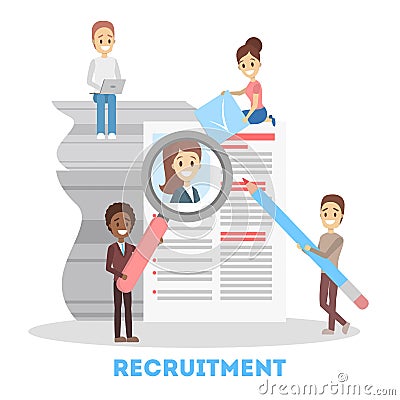 Recruitment concept web banner. Idea of HR Vector Illustration