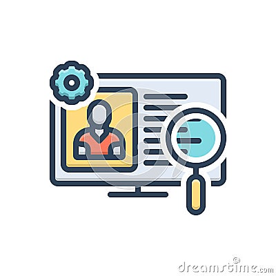 Color illustration icon for Recruitment, enlistment and enrolment Cartoon Illustration