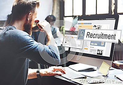 Recruitment Job Work Vacancy Search Concept Stock Photo