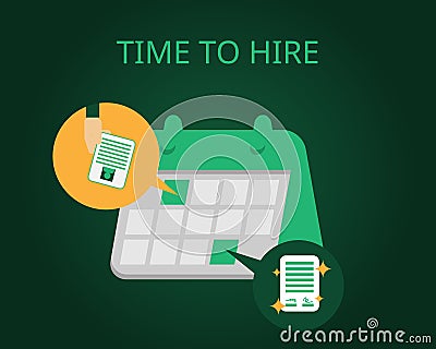 Recruitment matrix in time to hire vector Vector Illustration