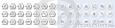 Recruitment, Power info and Support line icons. For web app, printing. Line icons. Vector Vector Illustration