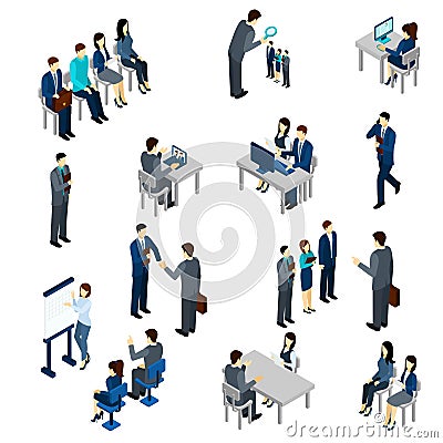 Recruitment Process Set Vector Illustration