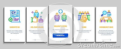 Recruitment And Research Employee Onboarding Elements Icons Set Vector Vector Illustration