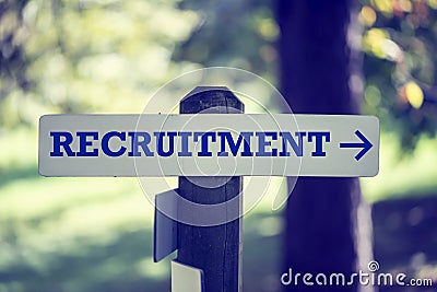 Recruitment signpost Stock Photo