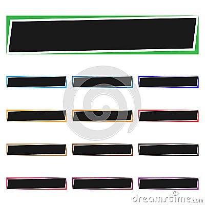 Rectangle banner, plaque, button, tag and label shape with empty, blank copyspace Vector Illustration