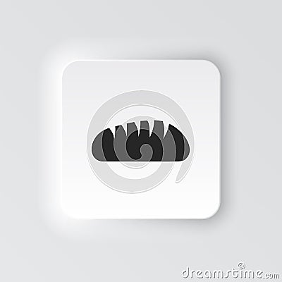 Rectangle button icon Bred. Button banner Rectangle badge interface for application illustration on neomorphic style Vector Illustration